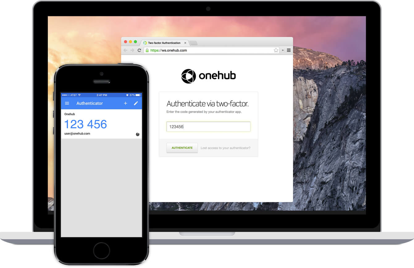 Screenshot of the Two-factor Authentication setup modal.